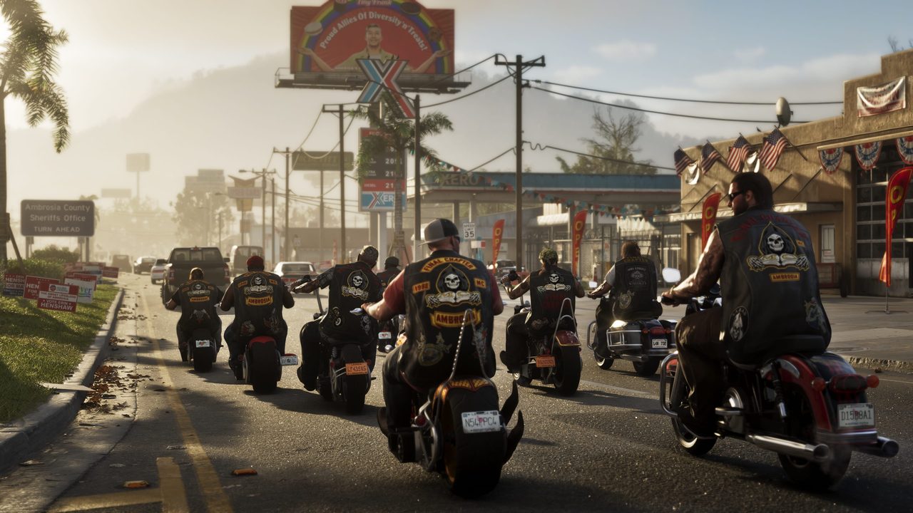 Bikers riding through Ambrosia